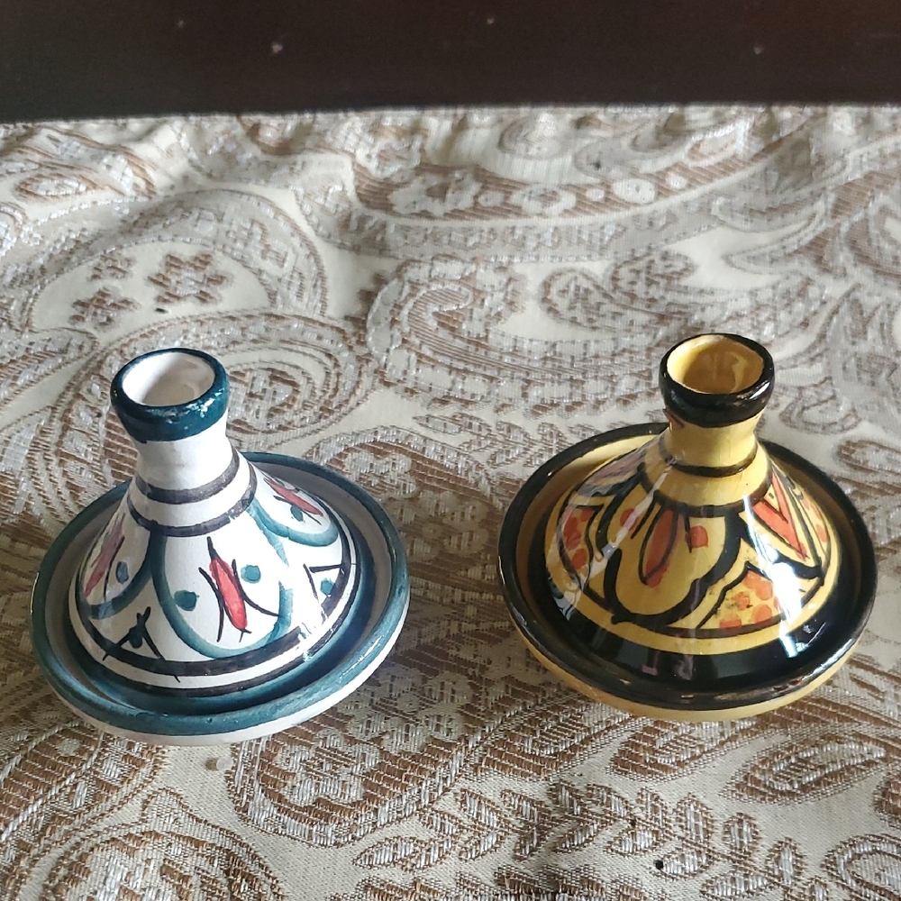 Colorful Ceramic Mini Tagine Set Of 2